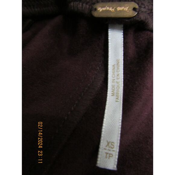 FREE PEOPLE SIZE XS LEATHER SUEDE LOOK LEGGINGS REDDISH BROWN BOHO NWOT FESTIVAL - Picture 8 of 9
